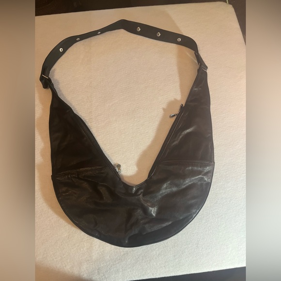 Black Leather Sash Bag - Picture 2 of 13